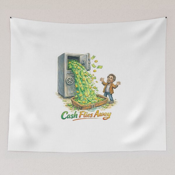 Item preview, Cash Flies Away – I'm Too Old Sticker designed and sold by Felixuss.