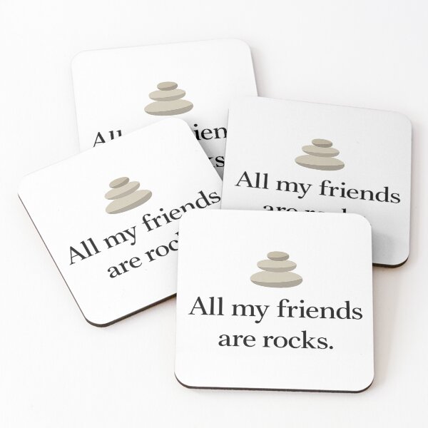 Item preview, All My Friends Are Rocks – Minimalist Therapy Humor Design designed and sold by QuirkDesignD.