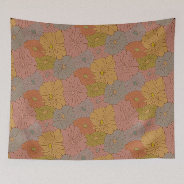 Item preview, Exotic Groovy Flowers - Earthy Neutral Boho Garden designed and sold by Carrie Cantwell Art.