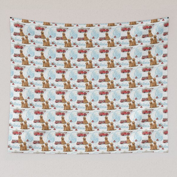 Item preview, Fire Fighter Toile de Jouy - Goldendoodles designed and sold by AstrologyOven.