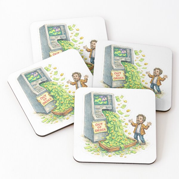 Item preview, Out of Order ATM – Cash Flies Away Sticker designed and sold by Felixuss.