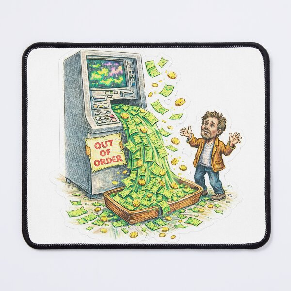 Item preview, Out of Order ATM – Cash Flies Away Sticker designed and sold by Felixuss.