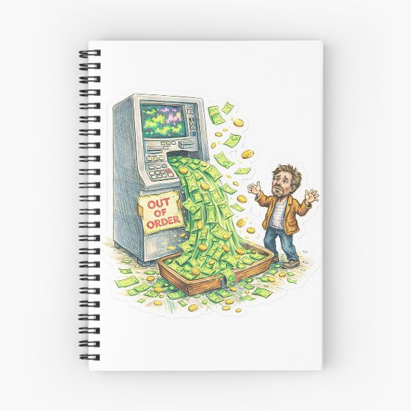 Item preview, Out of Order ATM – Cash Flies Away Sticker designed and sold by Felixuss.
