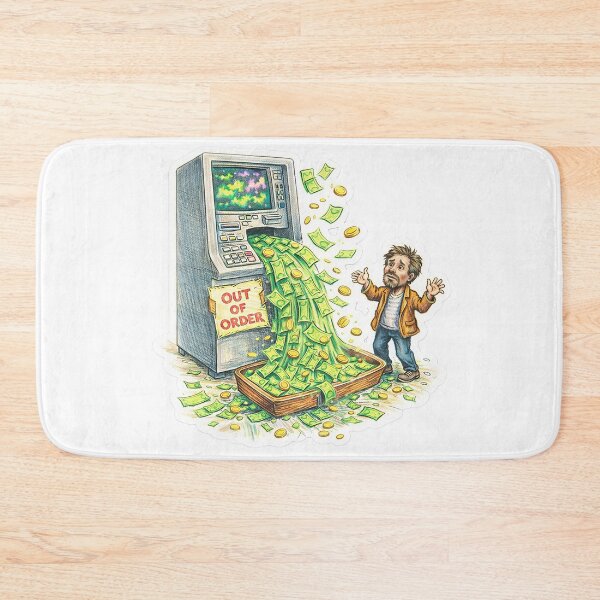 Item preview, Out of Order ATM – Cash Flies Away Sticker designed and sold by Felixuss.