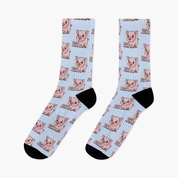 Item preview, Cute Baby Pink Pig Full Body Kawaii Art designed and sold by WikaKowalczyk.