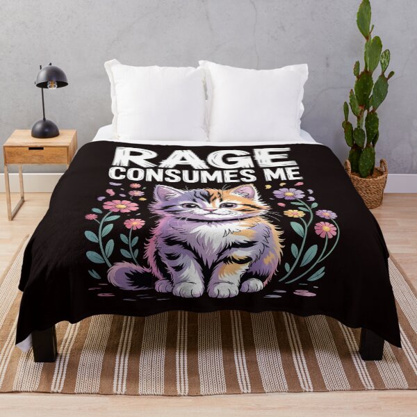 Item preview, Cute Cat Rage Consumes Me – Funny Cat Meme For Introvert Cat Lover Humor designed and sold by Redgiant87x.