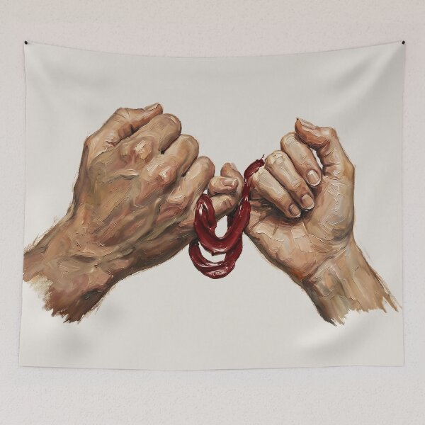 Item preview, Pinky Promise Oil Painting - Raw Pulse Impasto Art designed and sold by Mora Atelier Designs.