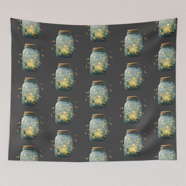 Item preview, Jar of fireflies and flowers designed and sold by MendaciousMina.