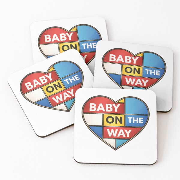 Item preview, Mondrian Inspired Heart Baby On The Way designed and sold by Kaat-Traktaat.