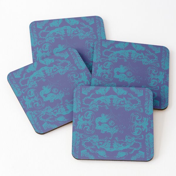 Item preview, Antique Furniture Decorations Linear Teal on Blue designed and sold by Digitalmyth's Designs.