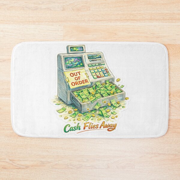Item preview, Out of Order Cash Register – Cash Flies Away Sticker designed and sold by Felixuss.