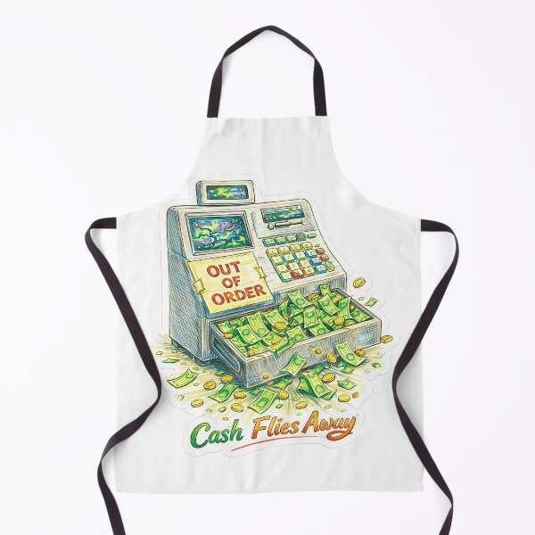 Item preview, Out of Order Cash Register – Cash Flies Away Sticker designed and sold by Felixuss.