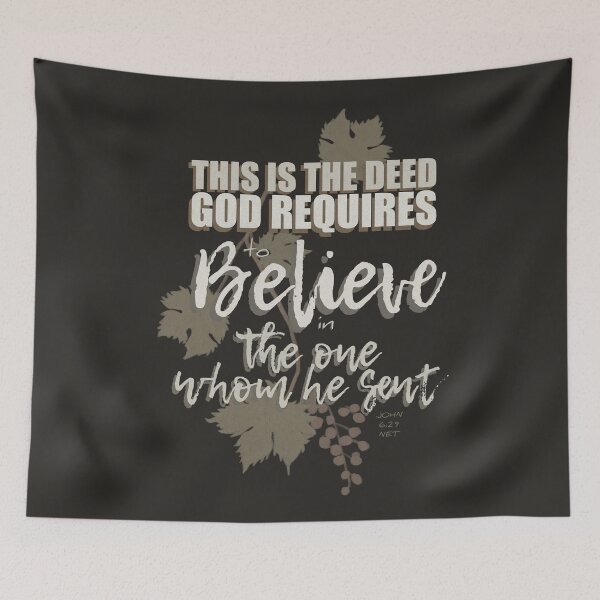 Item preview, John 6:29 Faith Gospel Bible Verse Art  designed and sold by Coral the Artisan.