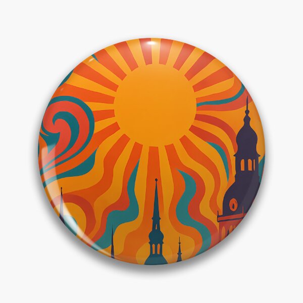 Item preview, Trippy Psychedelic Poster of Riga | Neon Old Town Skyline | Surreal Latvian Cityscape Art designed and sold by PaintedPixels01.