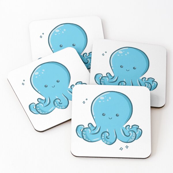 Item preview, Happy blue octopus- cute sea animal design. designed and sold by Moodypops.
