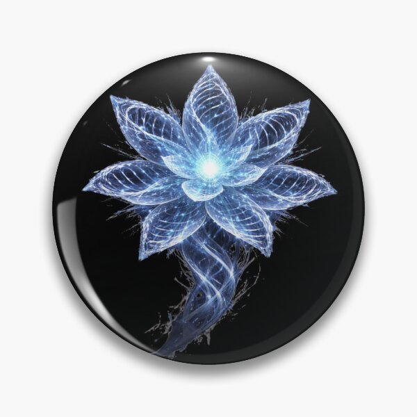 Item preview, Cryo Helix Ion Bloom – Ice-blue energy flower with helix structure (Sci-Fi Floral Art) designed and sold by slinsish.
