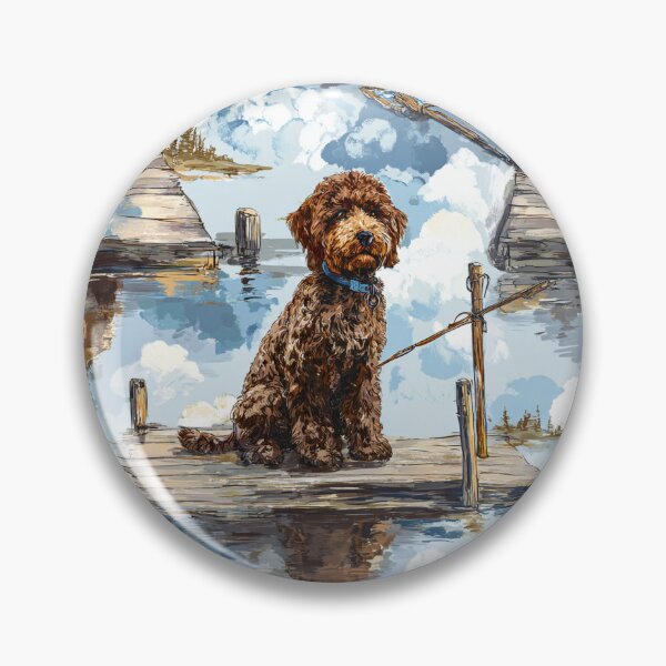 Item preview, Fishermen Toile de Jouy - Labradoodle designed and sold by AstrologyOven.