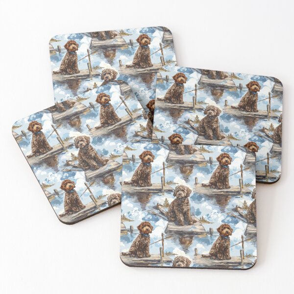 Item preview, Fishermen Toile de Jouy - Labradoodle designed and sold by AstrologyOven.