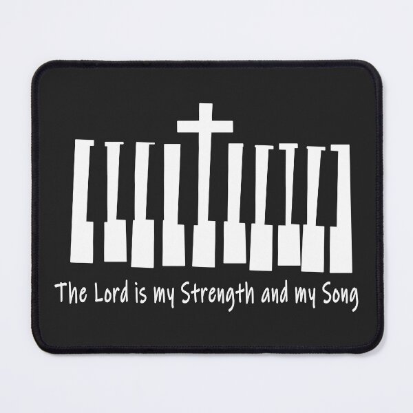 Item preview, The Lord Is My Strength and My Song Bible Verse Psalm 118:14 Christian Piano Cross Design designed and sold by ZechJohnRB.