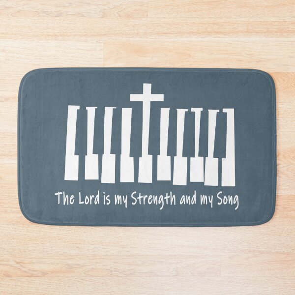 Item preview, The Lord Is My Strength and My Song Bible Verse Psalm 118:14 Christian Piano Cross Design designed and sold by ZechJohnRB.
