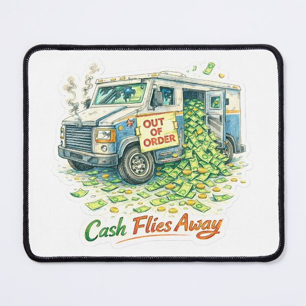 Item preview, Out of Order Armored Truck – Cash Flies Away Sticker designed and sold by Felixuss.