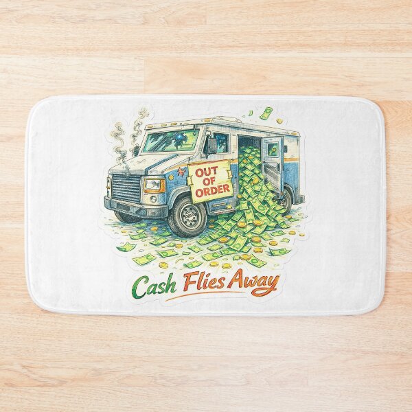 Item preview, Out of Order Armored Truck – Cash Flies Away Sticker designed and sold by Felixuss.