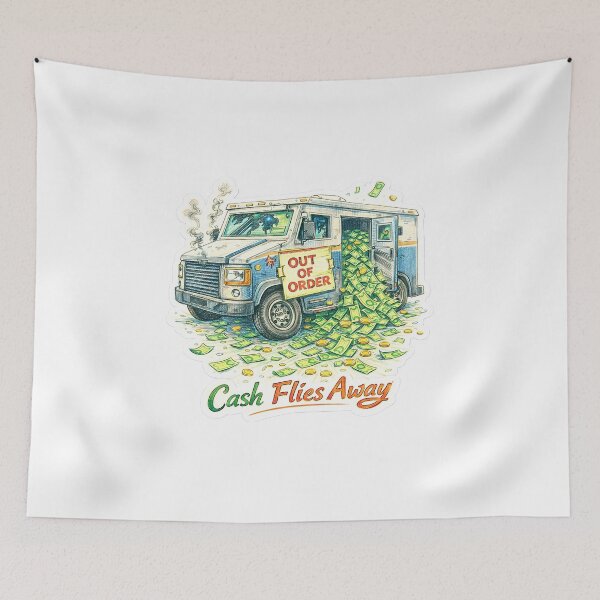 Item preview, Out of Order Armored Truck – Cash Flies Away Sticker designed and sold by Felixuss.