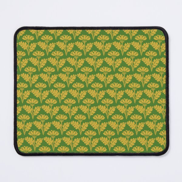 Item preview, Art Nouveau Vintage Floral Arches Botanical Pattern in Moss Green and Mustard Yellow designed and sold by kierkegaard.