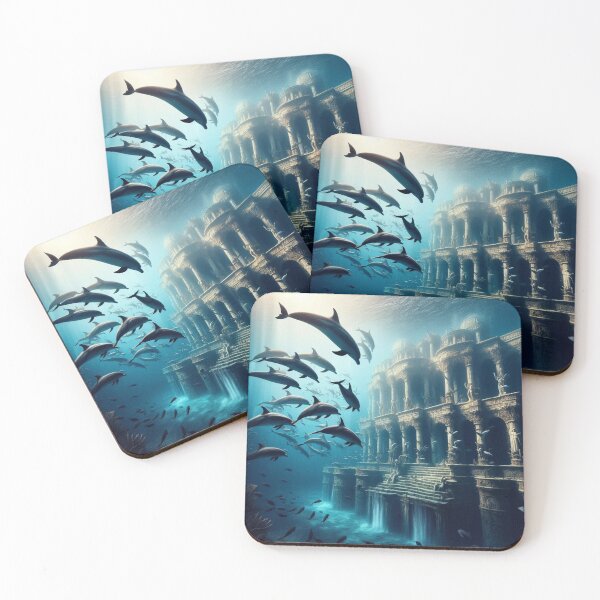 Item preview, Atlantis Dolphins – Mystical Underwater Palace designed and sold by Dogandesighn.