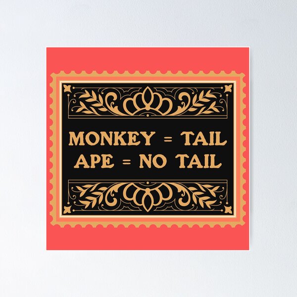 Item preview, Primatology - Monkey Tail Ape No Tail - Primatologist designed and sold by The Sticker Bureau.
