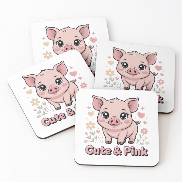 Aperçu de l'œuvre Mignon bébé cochon rose kawaii art créée et vendue par WikaKowalczyk.
