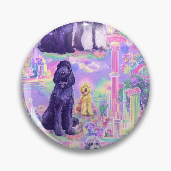 Item preview, Futuristic Pastel Toile de Jouy - Labradoodle designed and sold by AstrologyOven.