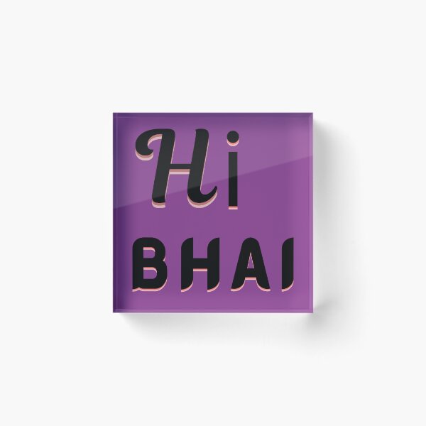 Item preview, Hi bhai retro shadow typography  designed and sold by Dew  Drop wear.