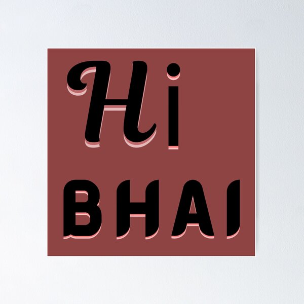 Item preview, Hi bhai retro shadow typography  designed and sold by Dew  Drop wear.