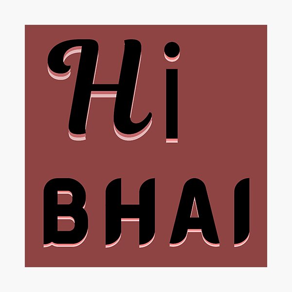 Item preview, Hi bhai retro shadow typography  designed and sold by Dew  Drop wear.