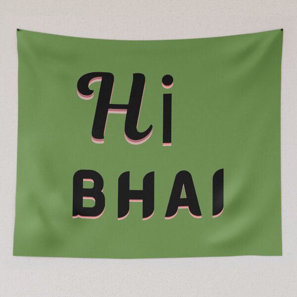 Item preview, Hi bhai retro shadow typography  designed and sold by Dew  Drop wear.