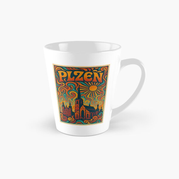 Item preview, Trippy Psychedelic Poster of Plzeň | Neon Historic Skyline | Surreal Czech Cityscape Art designed and sold by PaintedPixels01.