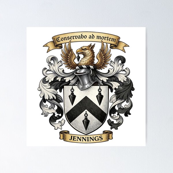 Item preview, The Jennings Family Coat of Arms designed and sold by BagTown Clans.