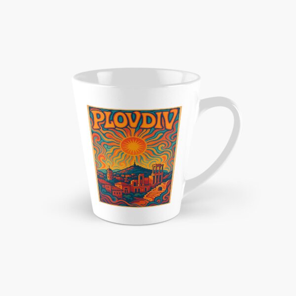 Item preview, Trippy Psychedelic Poster of Plovdiv | Neon Old Town Skyline | Surreal Bulgarian Cityscape Art designed and sold by PaintedPixels01.