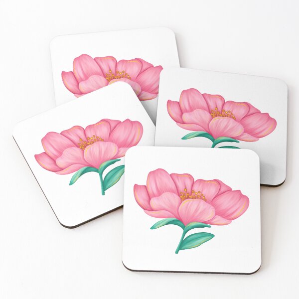 Item preview, Pink Flower with Golden Outline designed and sold by ArtTinulyaOk.