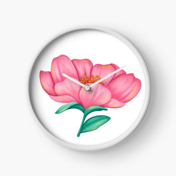 Item preview, Pink Flower with Golden Outline designed and sold by ArtTinulyaOk.