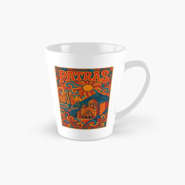 Item preview, Trippy Psychedelic Poster of Patras | Neon Harbor & Castle Skyline | Surreal Greek Cityscape Art designed and sold by PaintedPixels01.