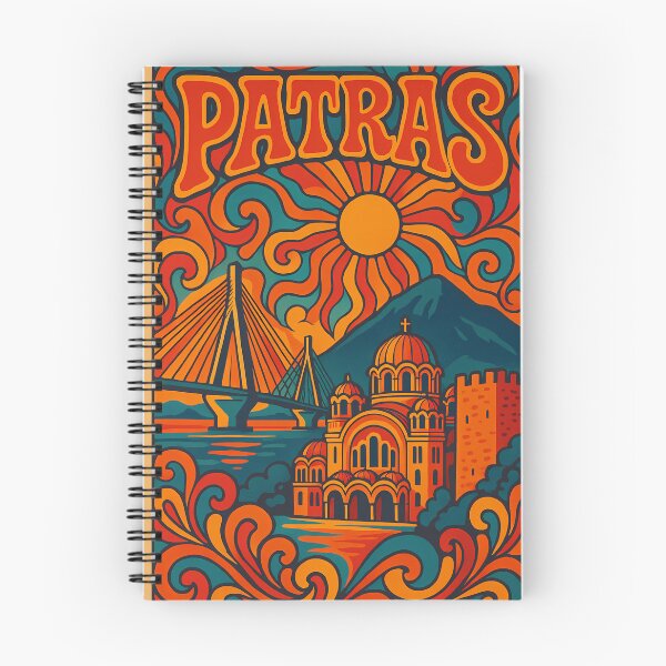 Item preview, Trippy Psychedelic Poster of Patras | Neon Harbor & Castle Skyline | Surreal Greek Cityscape Art designed and sold by PaintedPixels01.