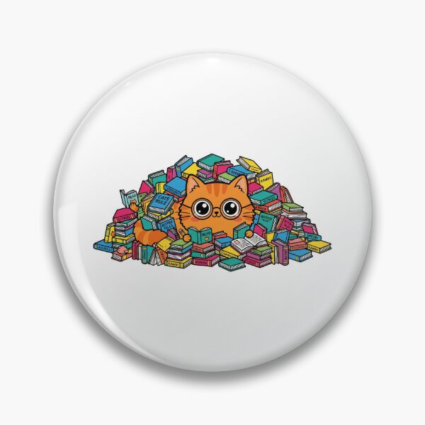 Item preview, Bookworm Orange Cat Reading Pile Cute Book Lover Library designed and sold by brandByLea.