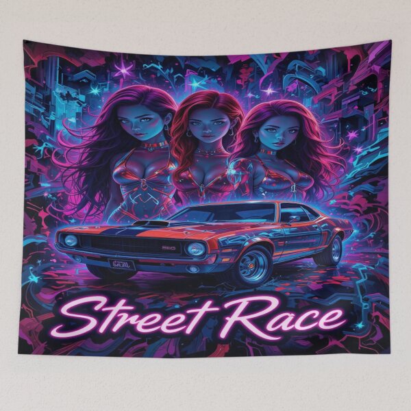 Item preview, Street Race in Neon Lights designed and sold by Hot4Shirt.