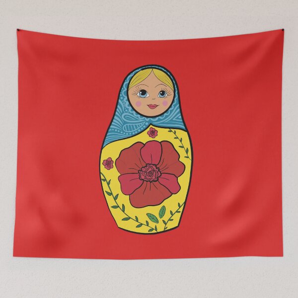 Item preview, Cute Matryoshka Doll Sticker – Colorful Russian Nesting Doll Folk Art Vinyl Decal designed and sold by AlyonaCo.