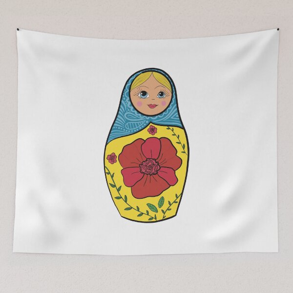 Item preview, Cute Matryoshka Doll Sticker – Colorful Russian Nesting Doll Folk Art Vinyl Decal designed and sold by AlyonaCo.