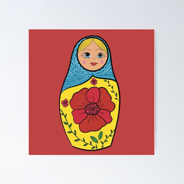Item preview, Cute Matryoshka Doll Sticker – Colorful Russian Nesting Doll Folk Art Vinyl Decal designed and sold by AlyonaCo.