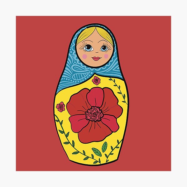 Item preview, Cute Matryoshka Doll Sticker – Colorful Russian Nesting Doll Folk Art Vinyl Decal designed and sold by AlyonaCo.