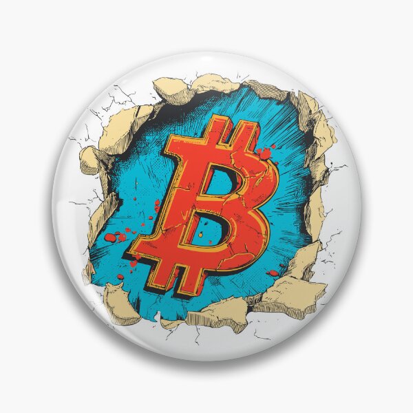 Item preview, Bitcoin Breaking Through Wall | Bold BTC Crypto Street Art designed and sold by Petru&Myself.